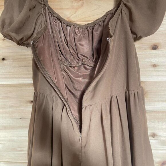 SHEIN Brown Off-Shoulder Dress - Picture 5 of 5